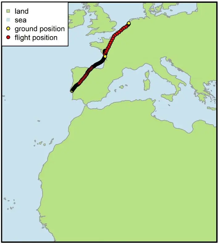 De reis van een Grutto van Senegal naar Heemskerk